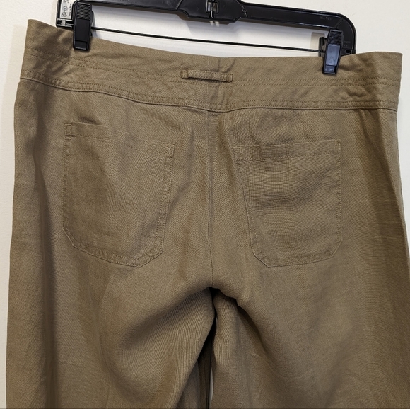 Cabi Wide Leg Olive Khaki All Linen Pants Medium - Picture 7 of 12